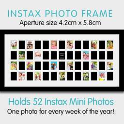 Instax Mini Photo Frame - 52 Apertures, Black Wooden Collage - thumbnail 2