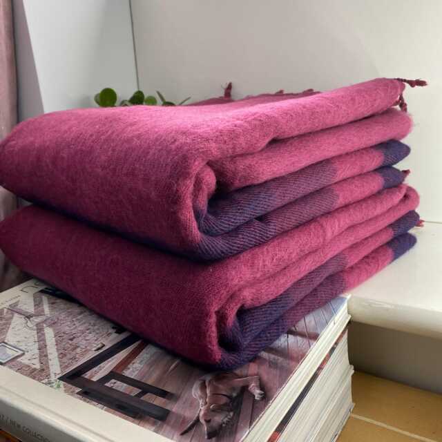 Yak Wool Blanket/ Living Room Throw /Sofa /Travel Throw/ Rug Camping Wrap/Meditation Out Door Hand-Loomed Nepal B8 - image 1