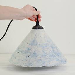 Kitchen Island Pendant Lighting Blue Ceramic Handmade Modern Hanging Light Wabi Sabi Lamp Scandinavian Home - thumbnail 3