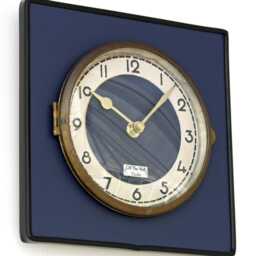 Retro Blue Wall Clock - 22cm New Handmade Formica Atomic Style Mid Century Vintage French Gift Off The Clocks - thumbnail 2