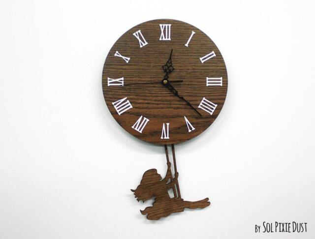Girl Swinging On Wooden Circle - Pendulum Wall Clock - image 1
