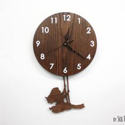 Girl Swinging On Wooden Circle - Pendulum Wall Clock - thumbnail 2