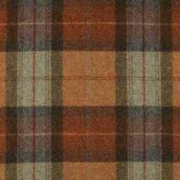 Abraham Moon, Skye, Burnt Orange, 100% Wool Plaid, Checked Tartan Cushion Cover - thumbnail 3