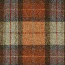 Abraham Moon, Skye, Burnt Orange, 100% Wool Plaid, Checked Tartan Cushion Cover - thumbnail 2