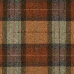 Abraham Moon, Skye, Burnt Orange, 100% Wool Plaid, Checked Tartan Cushion Cover - thumbnail 3