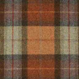 Abraham Moon, Skye, Burnt Orange, 100% Wool Plaid, Checked Tartan Cushion Cover - thumbnail 2