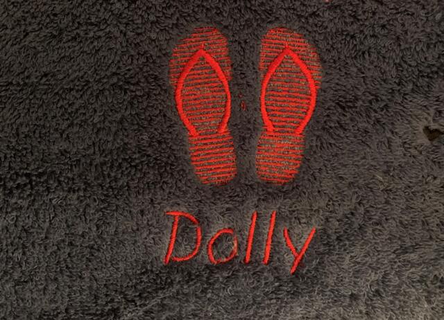 Flip Flops Towel - Personalised Face Cloth/Hand Bath = Embroidered - image 1