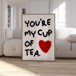 Your My Cuppa Tea Kitchen Print, Cute Retro Lover Wall Art, Handwritten, Couples Gift 2722 - thumbnail 2