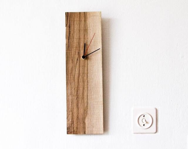 Wood Wall Clock, Rectangular Wooden Modern Clock Elian D - image 1