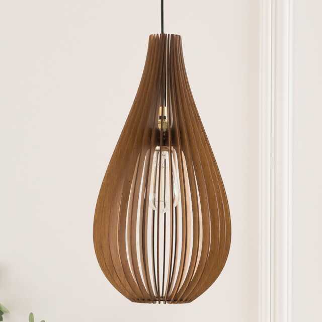 Wooden Light Fixture, Wood Pendant Lamp, Ceiling Light, Mid Century Modern, Kitchen Island Lighting, Scandinavian Design, Natural - image 1