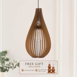 Wooden Light Fixture, Wood Pendant Lamp, Ceiling Light, Mid Century Modern, Kitchen Island Lighting, Scandinavian Design, Natural - thumbnail 1