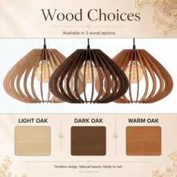 Wooden Light Fixture, Wood Pendant Lamp, Ceiling Light, Mid Century Modern, Kitchen Island Lighting, Scandinavian Design, Natural - thumbnail 4
