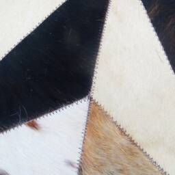 star Cowhide Rug Cow Hide Skin Cowskin Carpet Leather Round Handmade Patchwork Area 40 - thumbnail 3