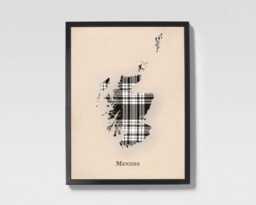 Clan Menzies Scottish Tartan Map - Of Scotland Family Wall Decor, Ready To Hang - thumbnail 1