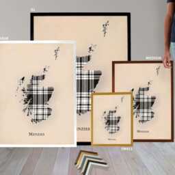 Clan Menzies Scottish Tartan Map - Of Scotland Family Wall Decor, Ready To Hang - thumbnail 3