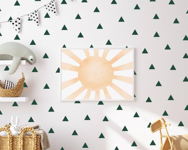 Triangles - 7.5cm - Vinyl Wall Decals 3 Inch - 1 Colour Modern Geometric Shapes Stickers Baby Boys Girls Nursery Kids Teens Room D??cor - image 1