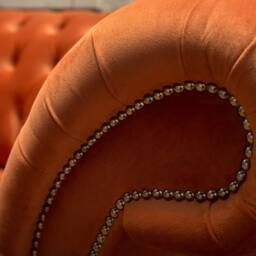 Handmade 4 Seater Orange Velvet Fabric Chesterfield Sofa - thumbnail 2