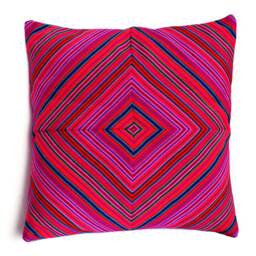 16x16 Peruvian Outdoor Cushion Cover - Throw Pillow, Peruvian Ethnic Cushion, Boho Decor, Embroidered Geometric Bohemian Decor - thumbnail 2