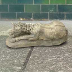 Resting Concrete Unicorn Statue Stone Horse Figurine Outdoor Garden Animal Sculpture Cement Ornament Handmade Decor Lover Gift - thumbnail 1