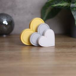 Freestanding Heart Ornaments, Navy Blue, Marble & White, Home Decor - thumbnail 3