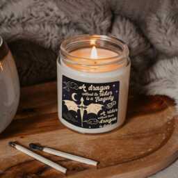 A Dragon Without Its Rider Candle, Basgiath War College Candle, Fourth Wing Candle, Book Themed Candles, Fantasy Book Candle, Fantasy Gift - thumbnail 3