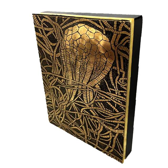 Uintacrinus Fossil Crinoid Etched in Brass On Artblock - image 1