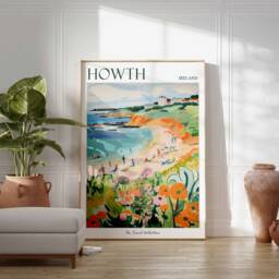 Howth Ireland Travel Poster Coastal Village Art Print - thumbnail 2
