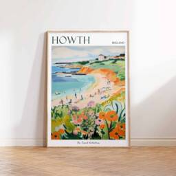 Howth Ireland Travel Poster Coastal Village Art Print - thumbnail 3
