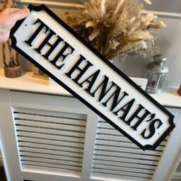 The Surnames - Street Sign 3D Look Personalised Wall Mount Mdf Wedding Gift Birthday Home Decor Wall Plaque Christmas - thumbnail 3