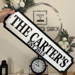 The Surnames - Street Sign 3D Look Personalised Wall Mount Mdf Wedding Gift Birthday Home Decor Wall Plaque Christmas - thumbnail 4