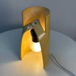 Handmade Yellow Ceramic Table Lamp, Dimmable Bedside Accent Light, Modern Decor - thumbnail 2
