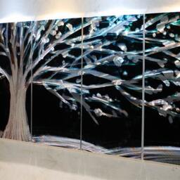 Abstract Metal Tree Wall Art, Modern Aluminum Sculpture Painting - thumbnail 3