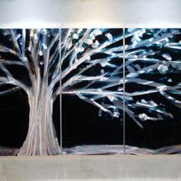 Abstract Metal Tree Wall Art, Modern Aluminum Sculpture Painting - thumbnail 2