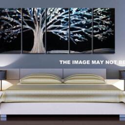 Abstract Metal Tree Wall Art, Modern Aluminum Sculpture Painting - thumbnail 4