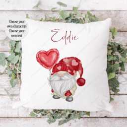 Valentine Cushion, Gnome Matching Couple Gift, Gonk Couple, Anniversary Husband Wife, His & Hers - thumbnail 3