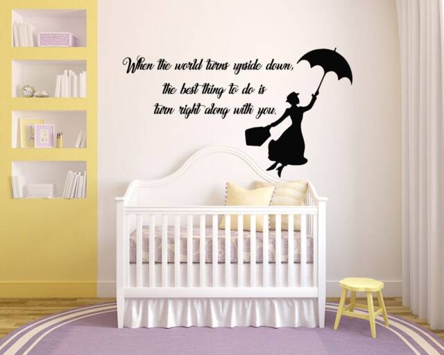 Mary Poppins Quote Wall Decal Nursery Cartoon Art 20Mp - image 1