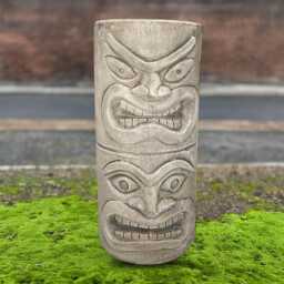 Concrete Tiki Totem Sculpture Tribal Stone Statue Polynesian Face Decor Handmade Cement Figurine Outdoor Garden Ornament Exotic Patio Art - thumbnail 1