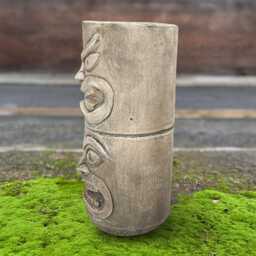 Concrete Tiki Totem Sculpture Tribal Stone Statue Polynesian Face Decor Handmade Cement Figurine Outdoor Garden Ornament Exotic Patio Art - thumbnail 4