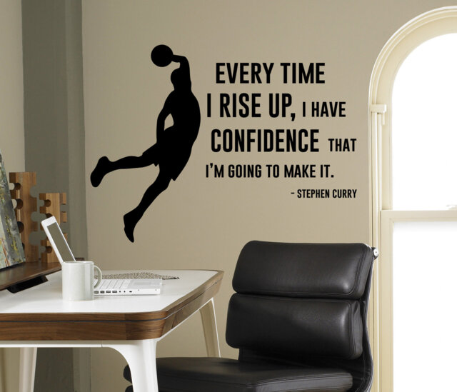 Every Time I Have Confidence Wall Decal Stephen Curry Quote Vinyl Sticker Home Decor Basketball Player Art 6(Nwg - image 1