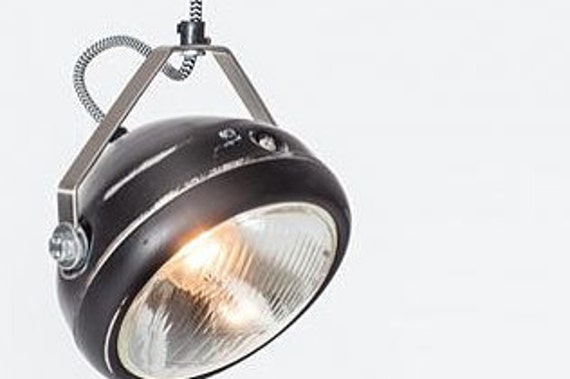 No.5 Vintage Headlight in Black - Hanging Lamp Spotlight Industrial Lighting - image 1