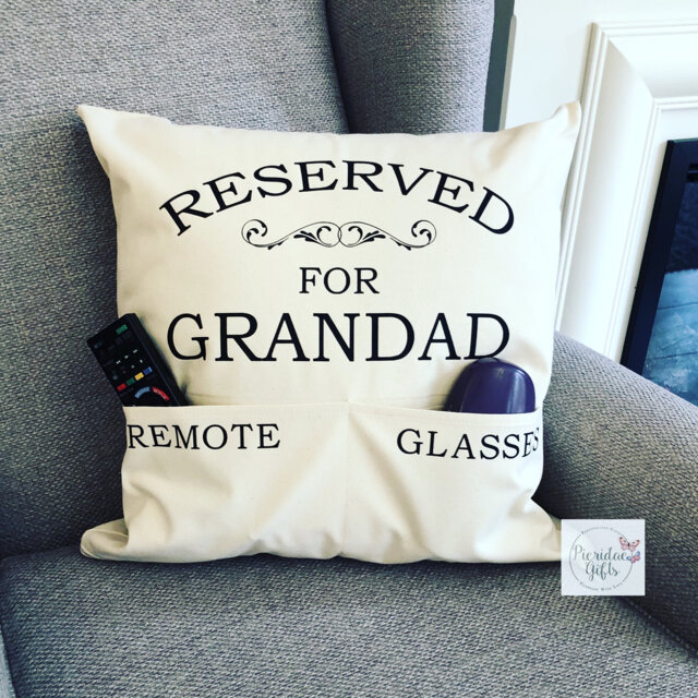 Double Pocket Cushion - Other Titles Available, Father's Day, Christmas, Sofa Cushion