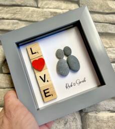 Love Pebble Art, Personalised Gifts, Couple Gift For Boyfriend, Scrabble Gift, Best Valentines Wife Gifts Him - thumbnail 1