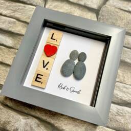 Love Pebble Art, Personalised Gifts, Couple Gift For Boyfriend, Scrabble Gift, Best Valentines Wife Gifts Him - thumbnail 2