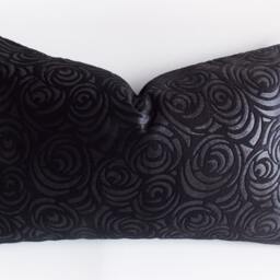 Black Velvet Pillow Cover Decorative Throw - 12'' X 20'' - thumbnail 4