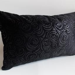 Black Velvet Pillow Cover Decorative Throw - 12'' X 20'' - thumbnail 3