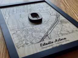 Estadio Azteca Wall Art Laser Engraved Wood, Club America Gift - thumbnail 1