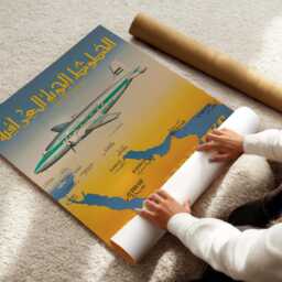 Vintage Iraqi Airways Travel Poster - Middle East Flight Map - 1950S-60S Retro Airline Art - thumbnail 3