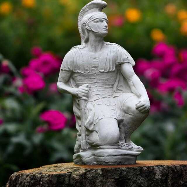 Concrete Medieval Soldier Statue Stone Warrior Figure Sword Knight Garden Sculpture Outdoor Yard Ornament Cement Decor History Lover Gift - image 1