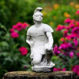 Concrete Medieval Soldier Statue Stone Warrior Figure Sword Knight Garden Sculpture Outdoor Yard Ornament Cement Decor History Lover Gift - thumbnail 2