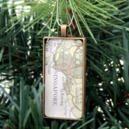 Personalised Xmas Ornament With Map Of Custom Destination, Christmas Tree Decor Stocking Stuffers For New Homeowners - thumbnail 3